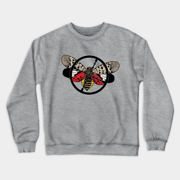 Spotted Lantern Fly Target Crewneck Sweatshirt by AngryMongoAff